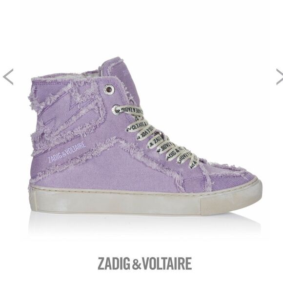 Zadig Voltaire High Flash Canvas shoes Purple New - Picture 1 of 5